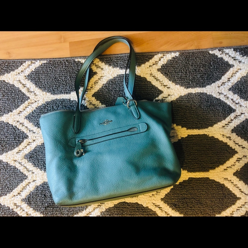 NWOT teal green Coach bag